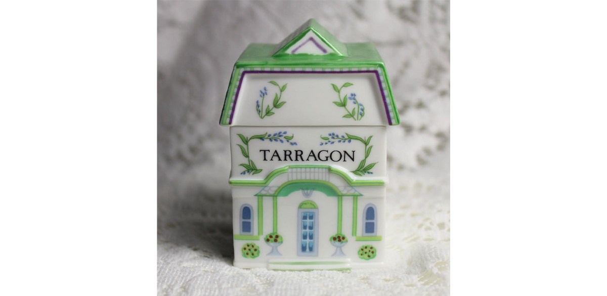 Lenox Spice Village Porcelain Victorian House Spice Jar - Tarragon