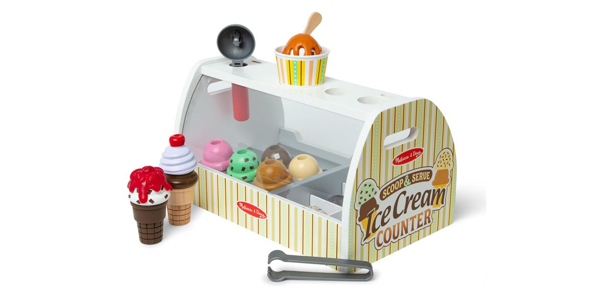 Melissa & Doug Wooden Scoop and Serve Ice Cream Counter