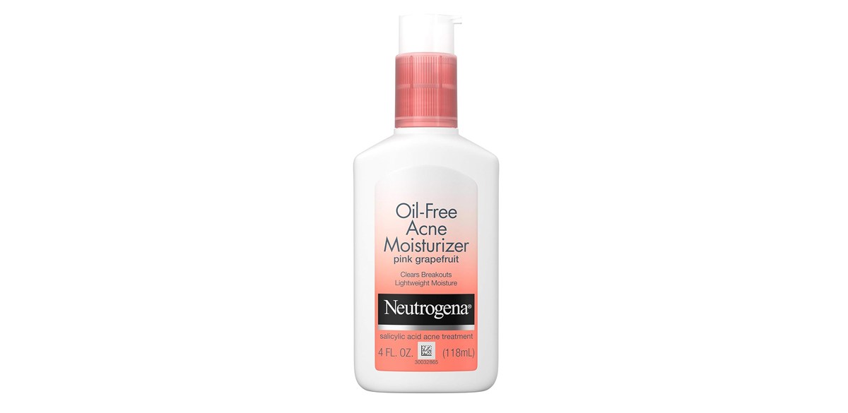  Neutrogena Oil Free Acne Facial Moisturizer with.5% Salicylic Acid Acne Treatment, Pink Grapefruit