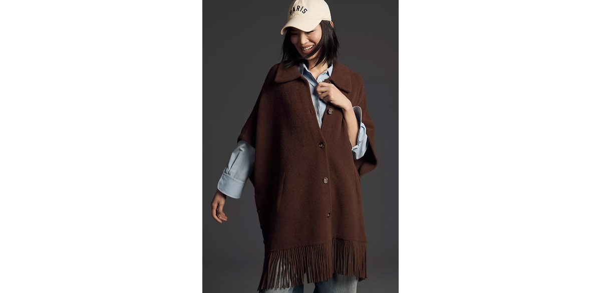 Anthropologie NVLT Mink Eyelash Fringe Coatigan