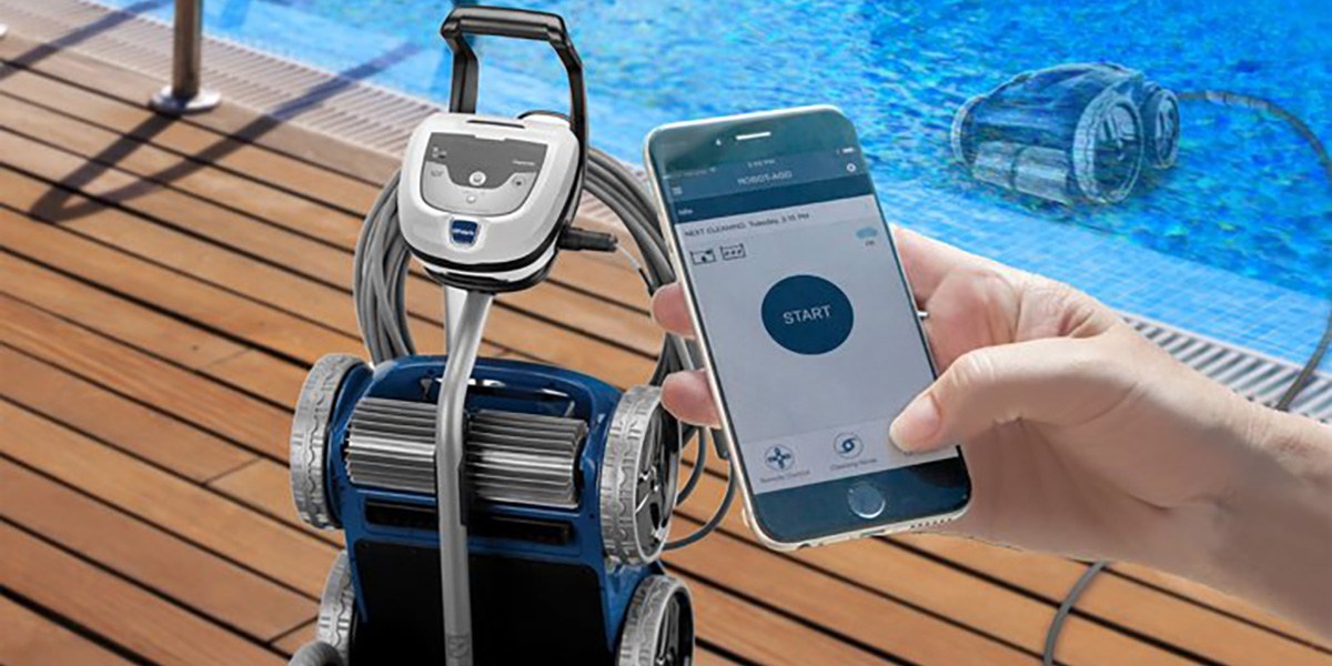 Polaris Sport 9650IQ Robotic Pool Vacuum Cleaner on pool deck