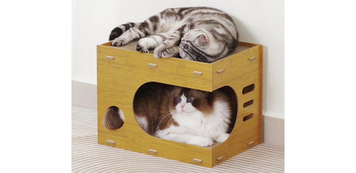 VARLNALY Cat Scratcher, Cat Cardboard House