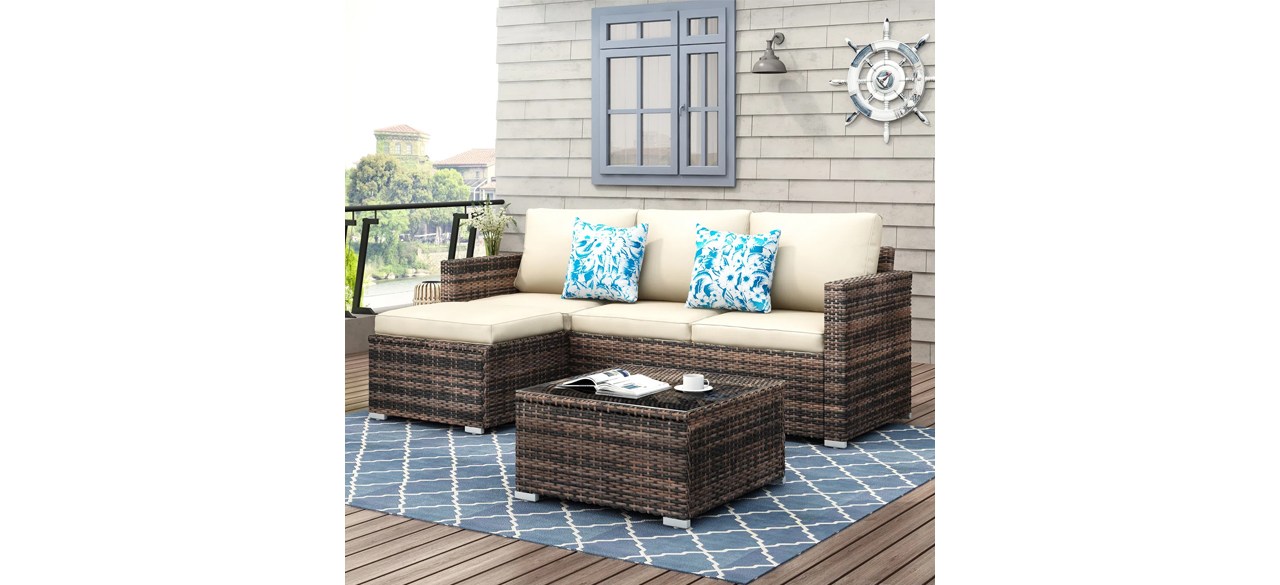 Zipcode Desogn Brown-Beige Don 4 - Person Outdoor Seating Group with Cushions