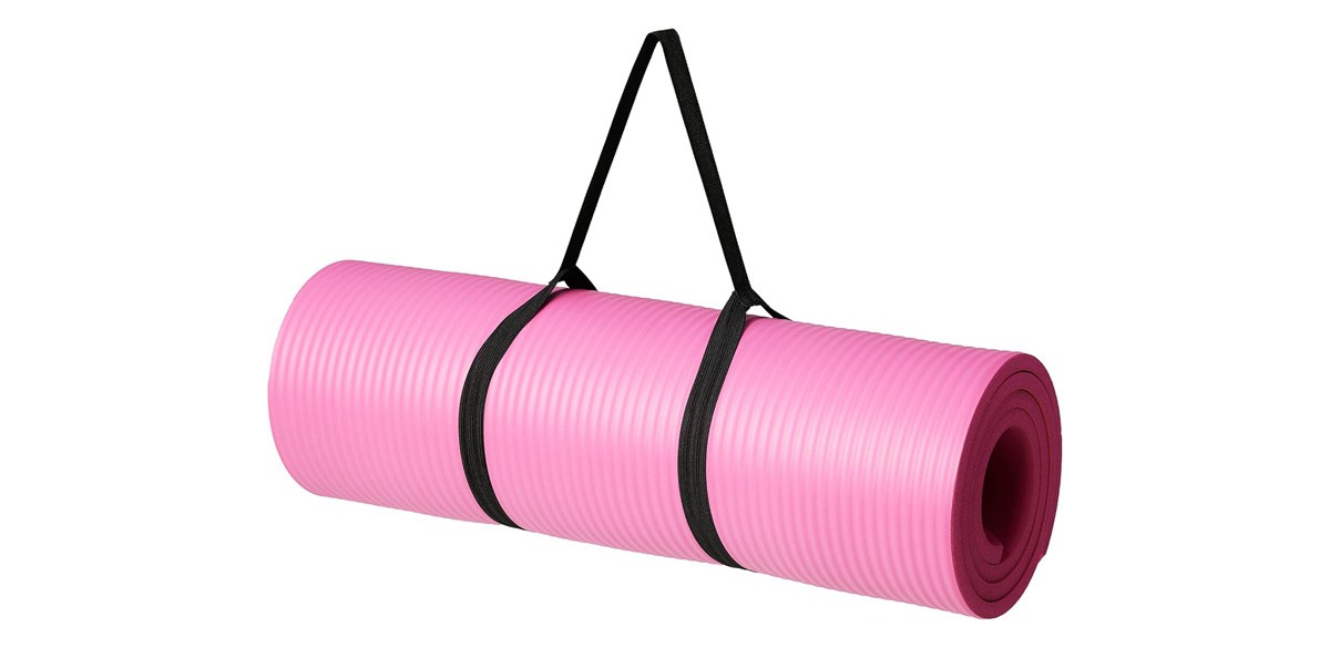 Amazon Basics Extra Thick Exercise Yoga Mat with Carrying Strap