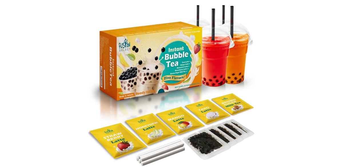 Fusion Select 5 Packs Taro, Mango, Honeydew, Strawberry Bubble Tea Kit
