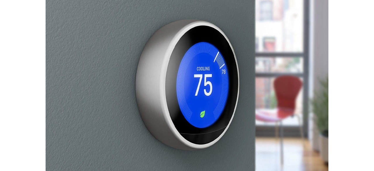 Google Nest Learning Thermostat on wall