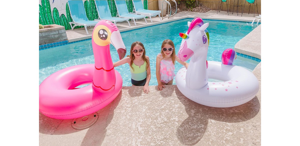 JOYIN 2-Pack Flamingo Unicorn Pool Float