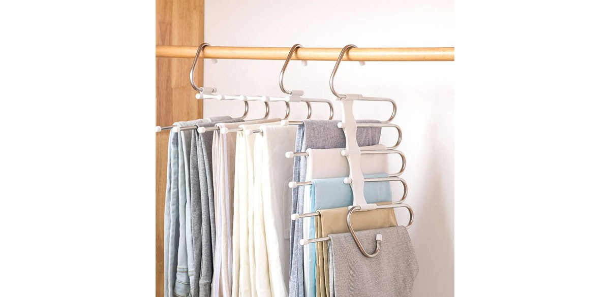 Kalimdor Pants Hangers 2 Pack Space Saving Metal Closet Organizer