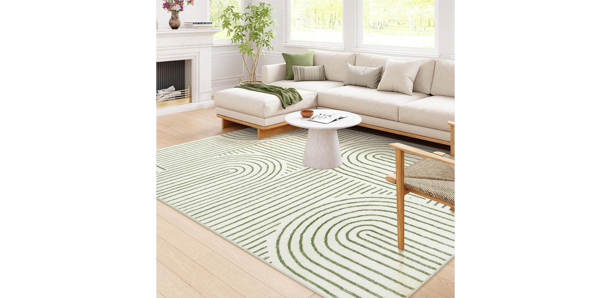 Lahome Abstract Washable Non-Slip Area Rug