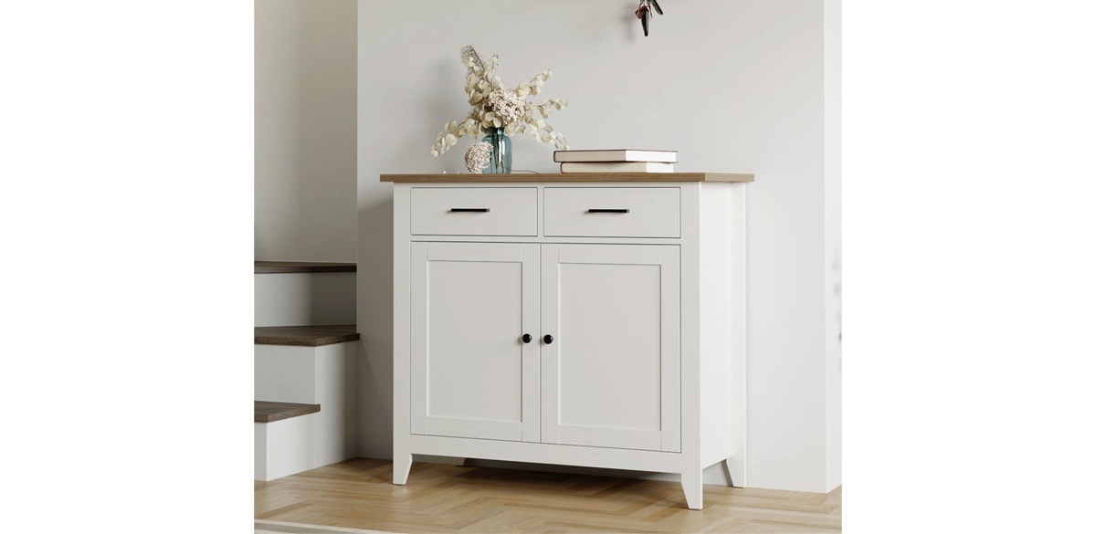 Lark Manor Ailynn Wood Accent Cabinets With 2 Drawers & 2 Doors