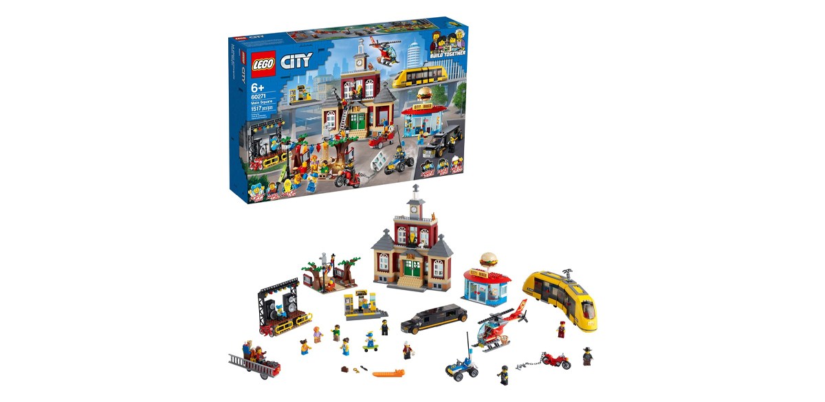 LEGO City Main Square 60271 set, Cool Building Toy for Kids