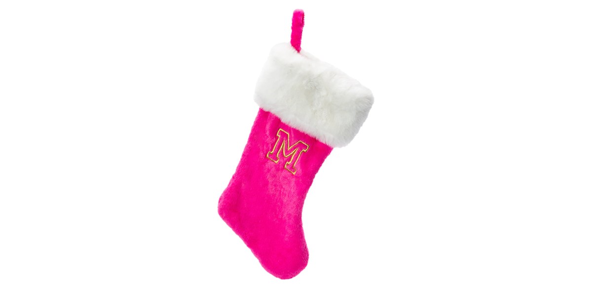 Pink Monogram Stocking