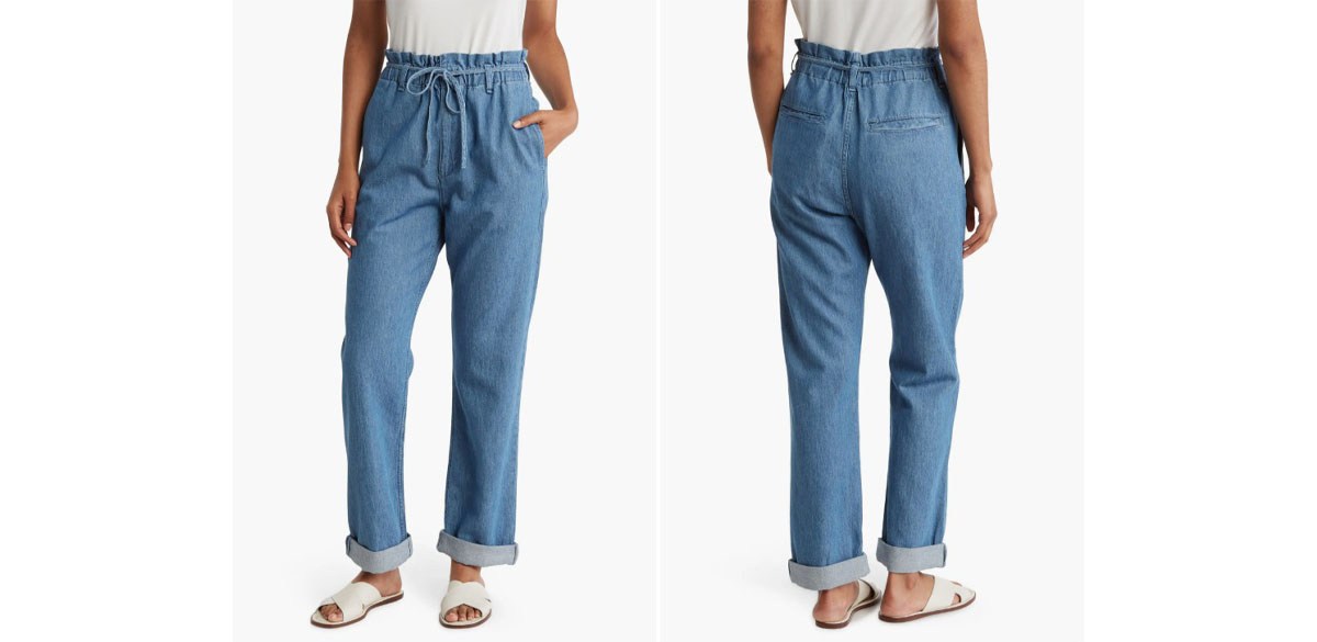 Rag & Bone Straight Leg Tie Waist Pants