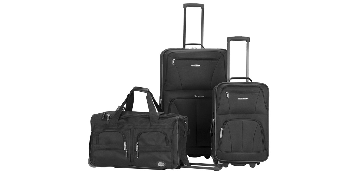 Rockland Vara Softside 3-Piece Upright Luggage Set,Expandable