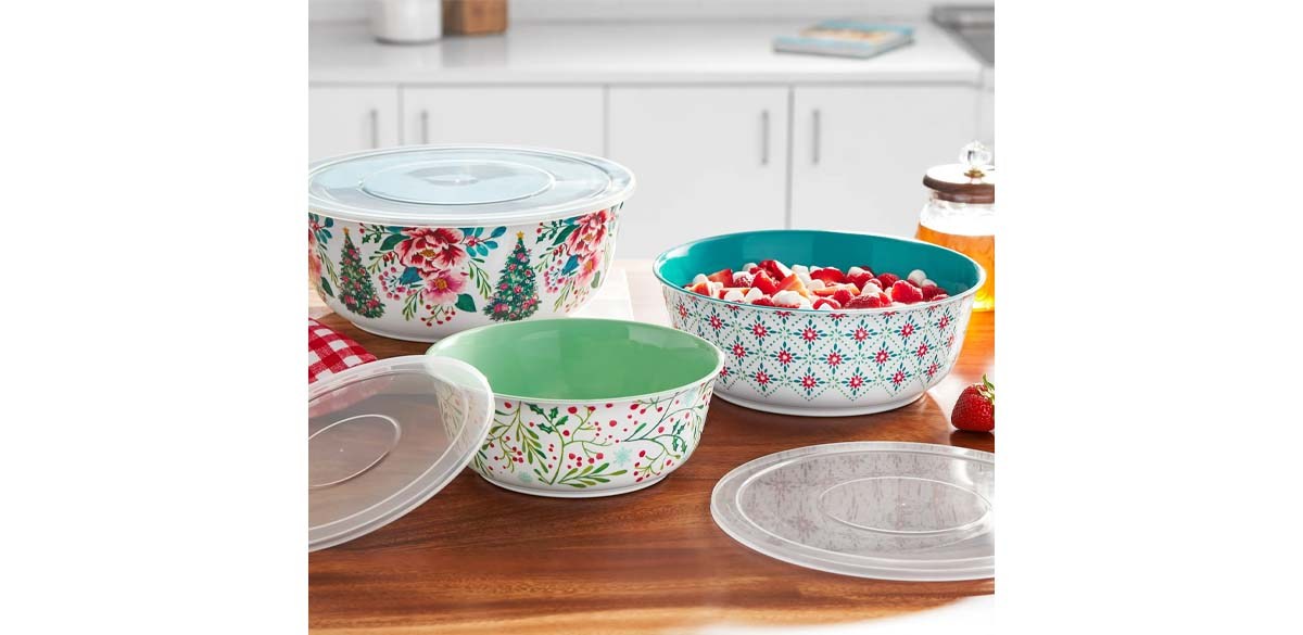 The Pioneer Woman 6-Piece Merry Meadows Melamine Bowl Set