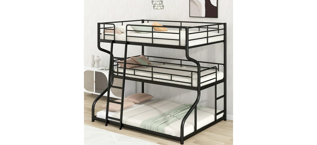 Black Twin XL Over Queen Size Triple Bunk Bed