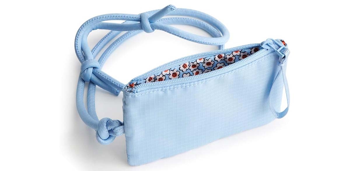 Vera Bradley Ripstop Polyester Zip Card Pouch Lanyard