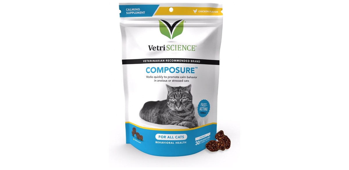 VetriScience Composure Calming Supplement for Cats with Chicken Liver Flavor