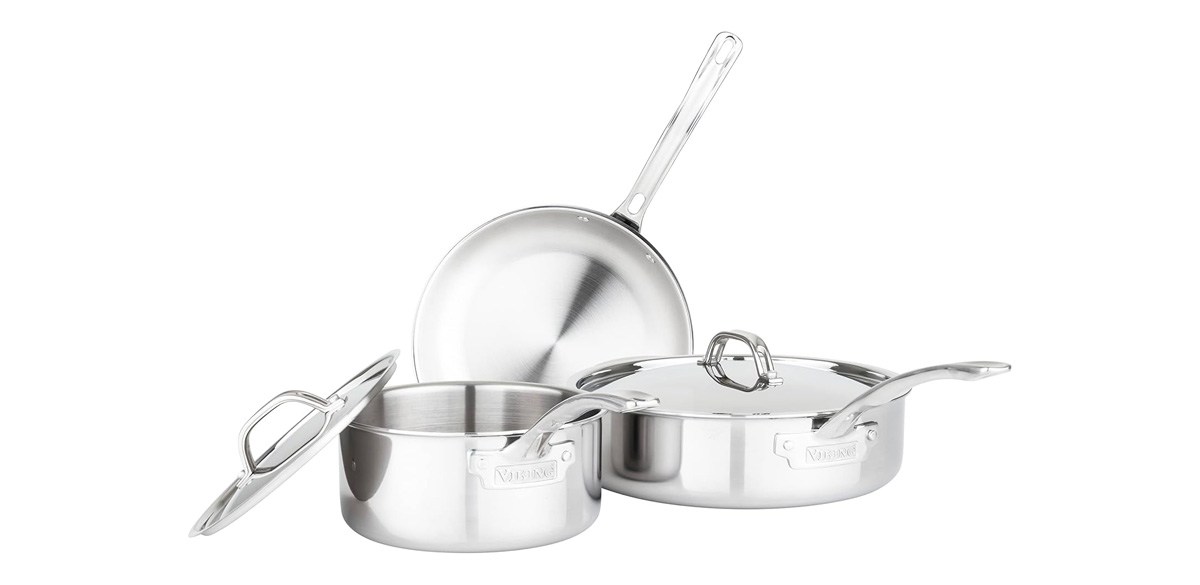 Viking Culinary 3-Ply Stainless Steel Cookware Set