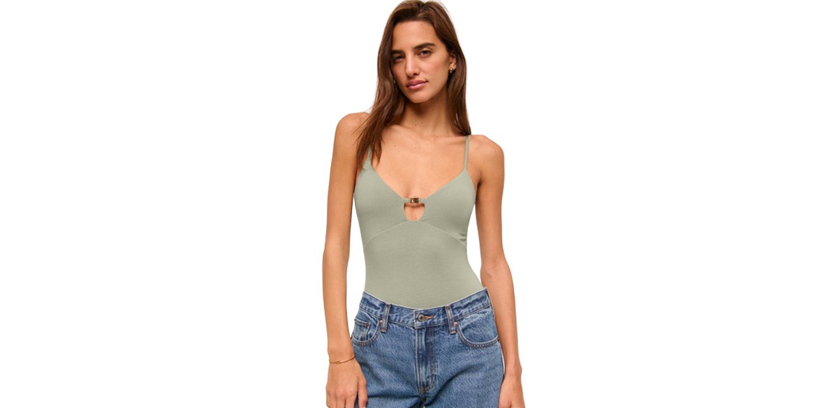 Abercrombie & Fitch Bra-Free Hardware Cutout Bodysuit