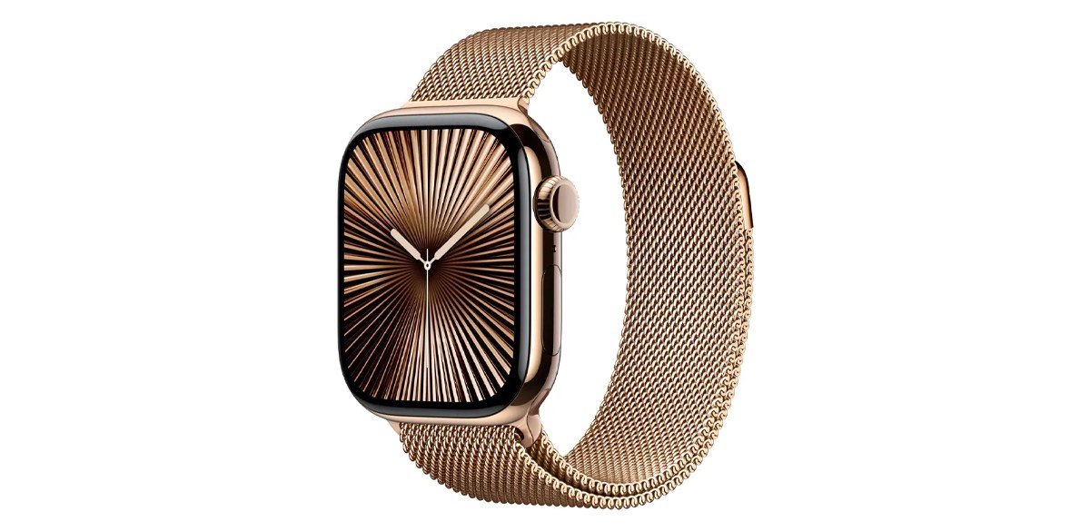  Apple Watch Series 10 (GPS+Cellular) 42mm Titanium Case with Gold Milanese Loop