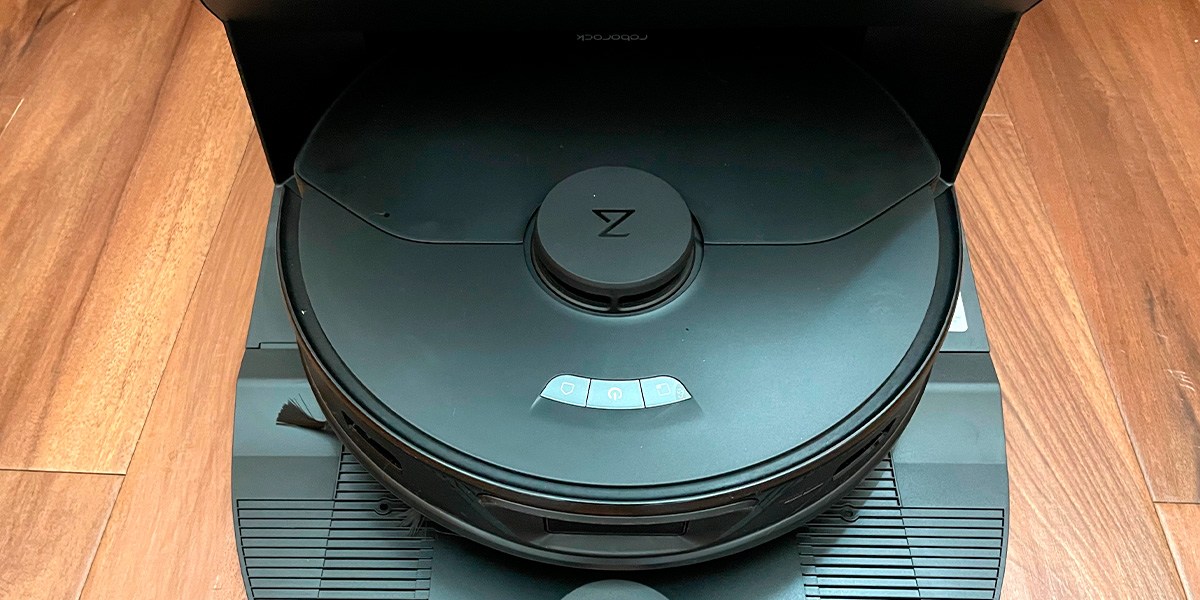 Robot vacuum on charging dock