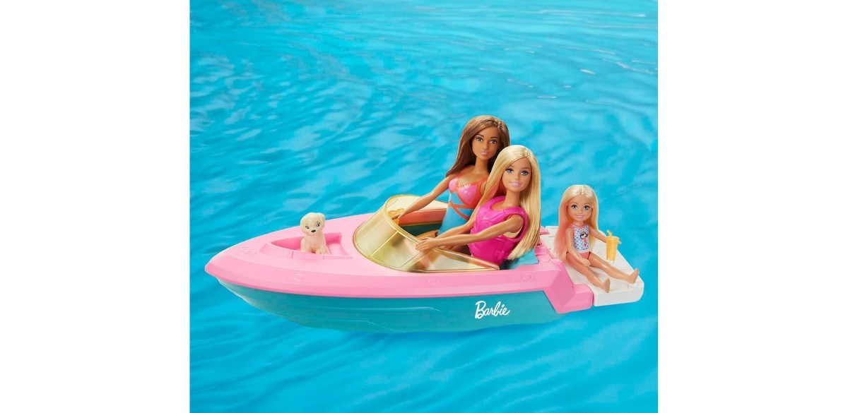 Barbie Doll & Toy Boat Playset with Pet Puppy