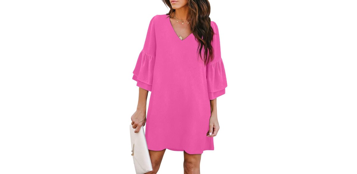 BELONGSCI Bell Sleeve Shift Dress