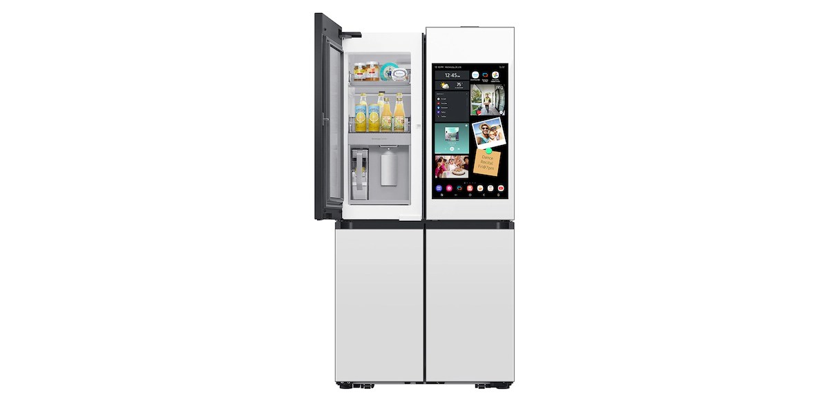 Bespoke 4-Door Flex Refrigerator (29 cu. ft.) with AI Family Hub + and AI Vision Inside in White Glass