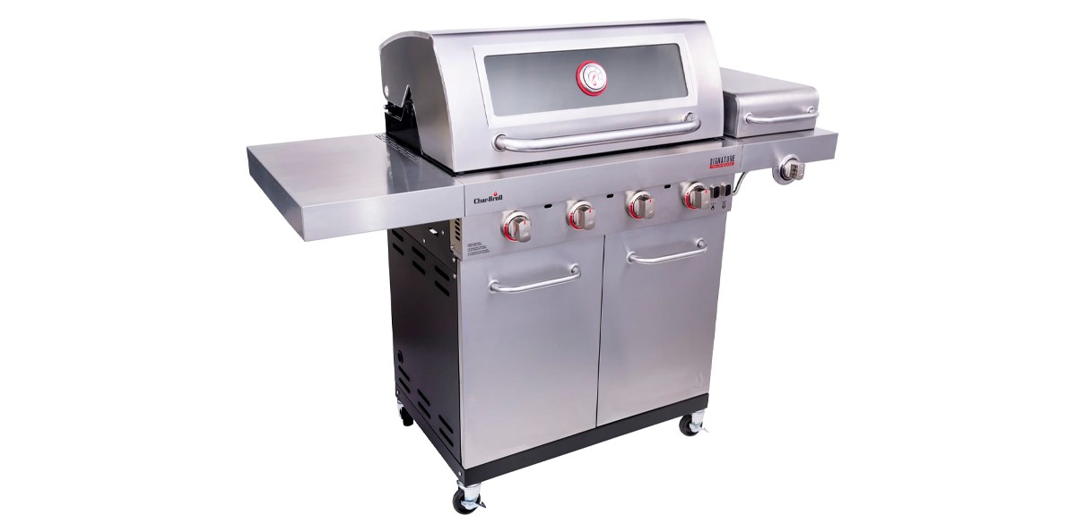 Charbroil Signature Series 4-Burner Infrared Propane Gas Grill Cabinet with Side Burner