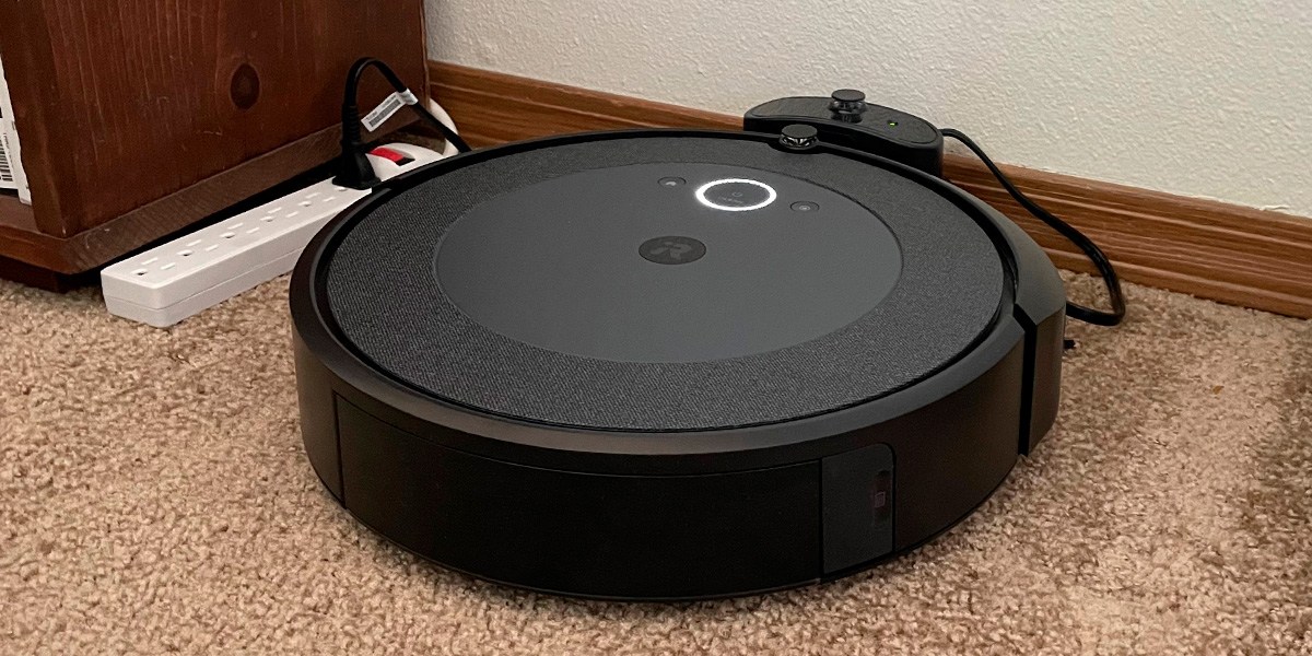 Robotic vacuum on charging dock