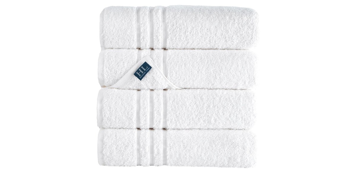 Hawmam Linen White Bath Towels (4-Pack)