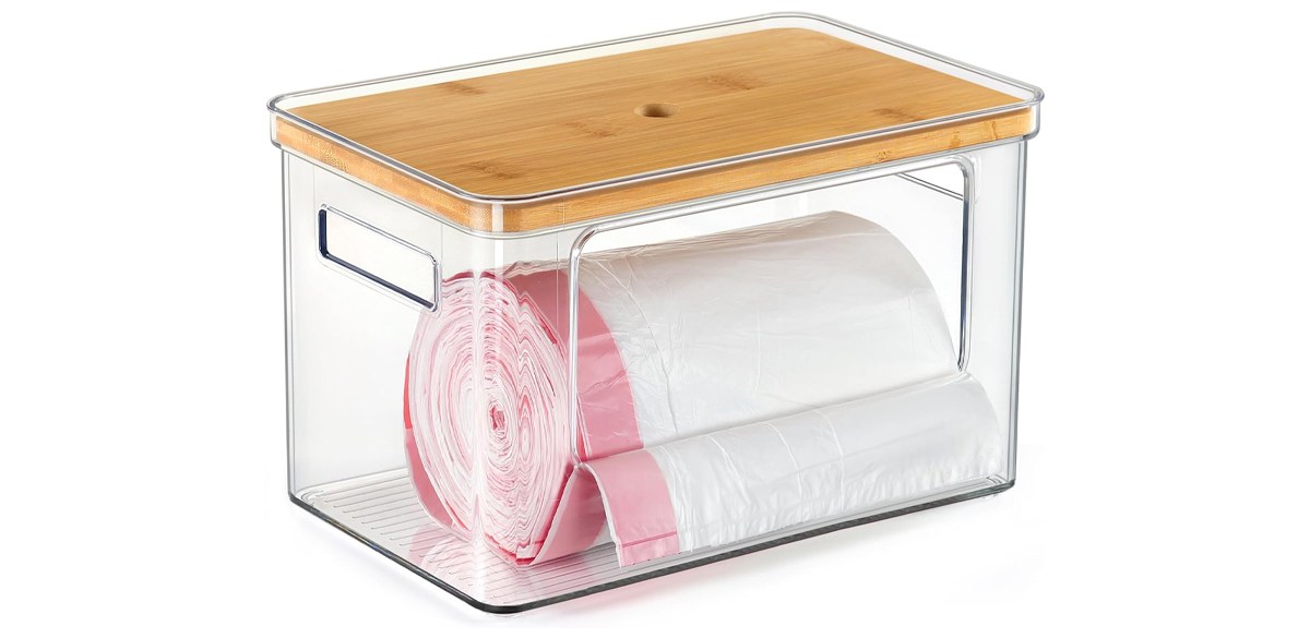 Hudgan Stackable Storage with Bamboo Top