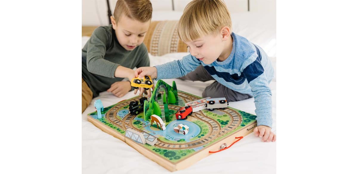 Melissa & Doug Take-Along Railroad Tabletop Playset
