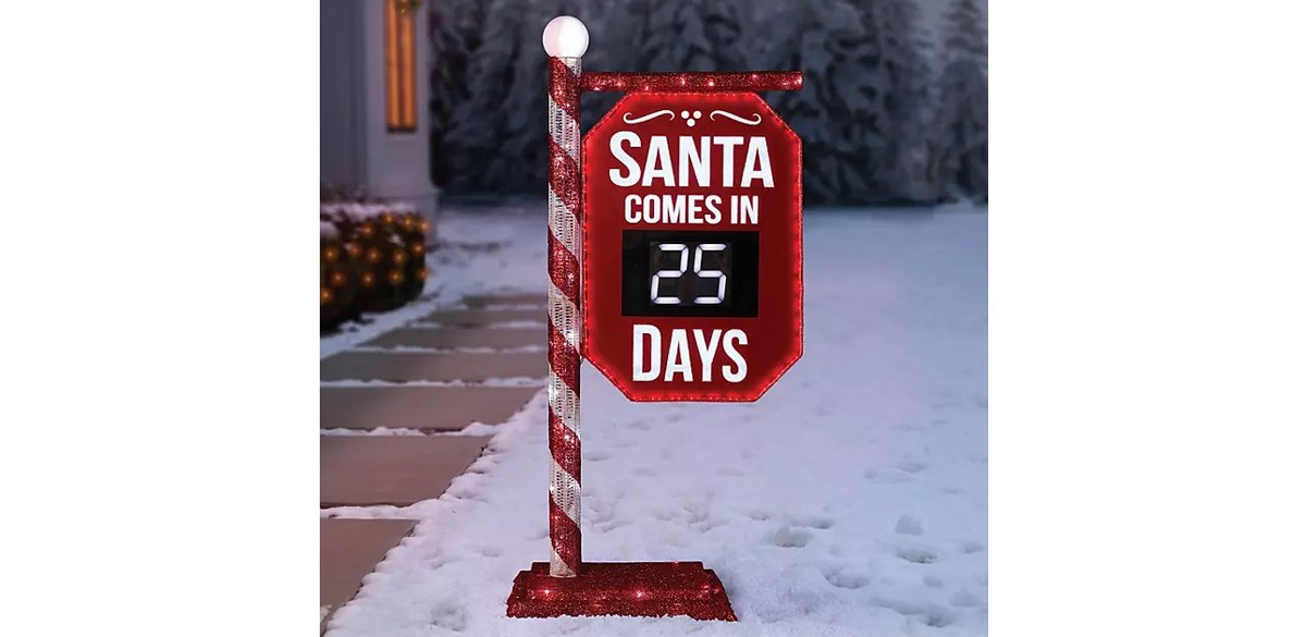 Member's Mark 5 ft Pre-Lit Santa Countdown Sign