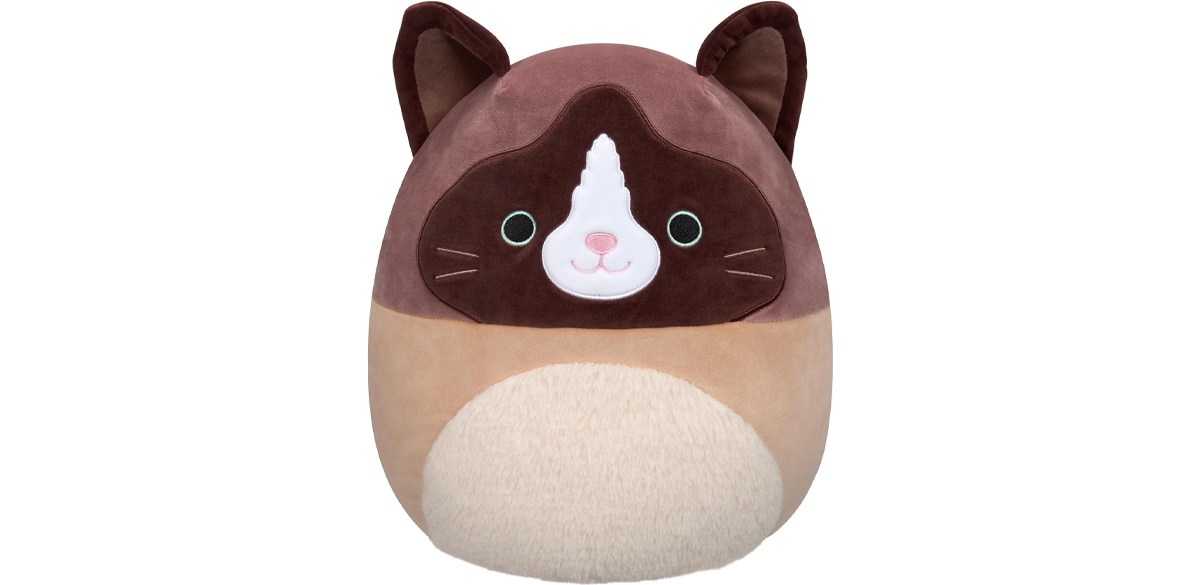 Squishmallows Original 16-Inch Woodward Snowshoe Cat with Fuzzy Belly