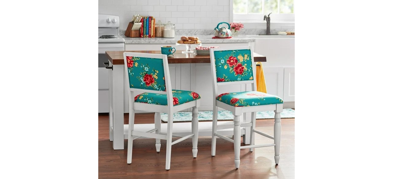 The Pioneer Woman Callie Vintage Floral Counter Height Stools