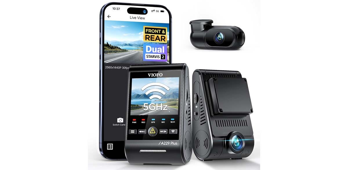 VIOFO A229 Plus Dash Cam Front and Rear