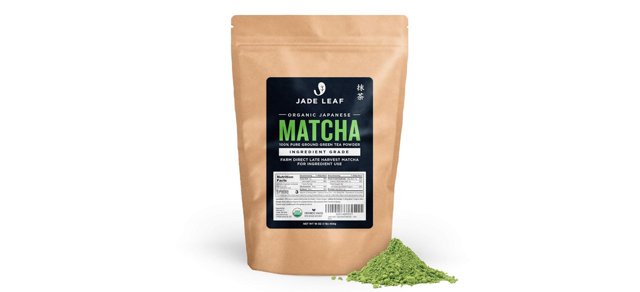Jade Leaf - Organic Japanese Matcha Green Tea Powder on white background