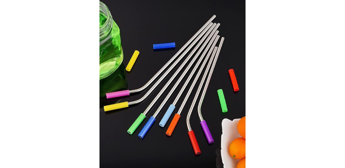 20 Pack Reusable Stainless Steel Metal Straws