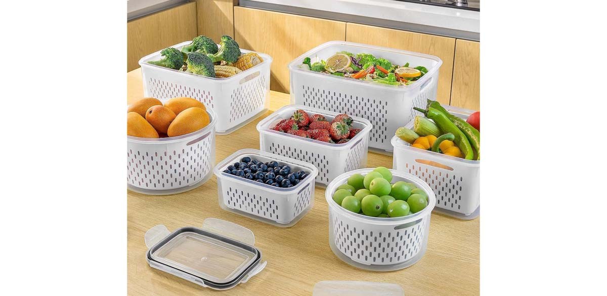 5 PCS Large Fruit Containers for Fridge