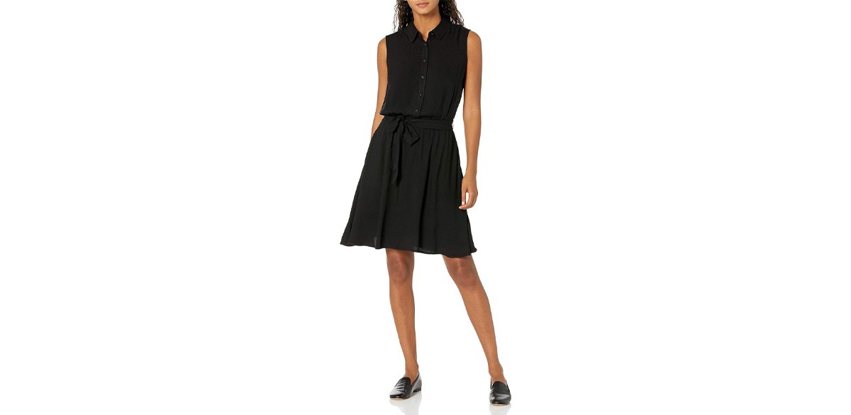 Amazon Essentials Women's Sleeveless Relaxed-Fit Woven Shirt Dress