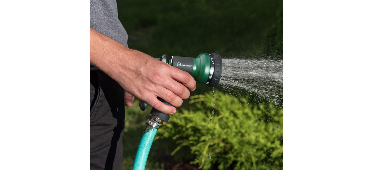 Person using AUTOMAN Heavy Duty Garden Hose Nozzle