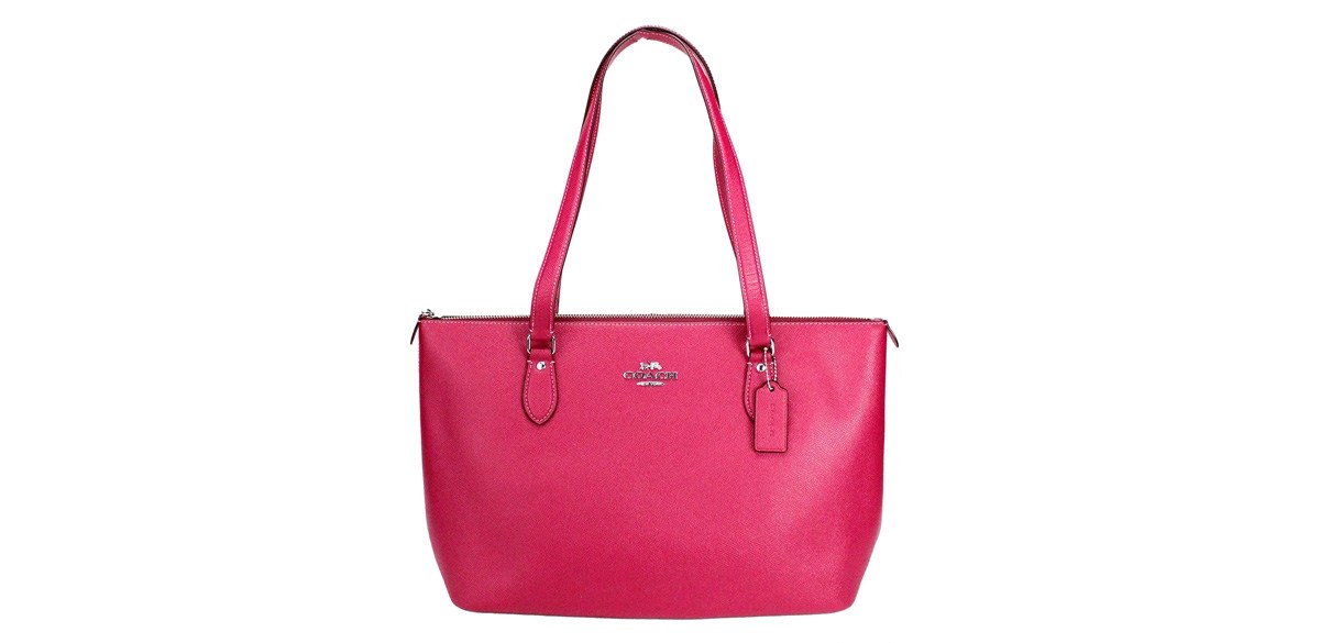 Coach (CH285) Gallery Bright Violet Crossgrain Leather Tote Shoulder Bag