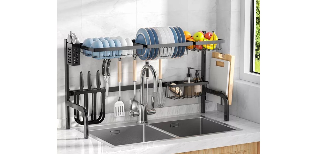 Costway Over-the-Sink Dish Drying Rack, 2 Tiers