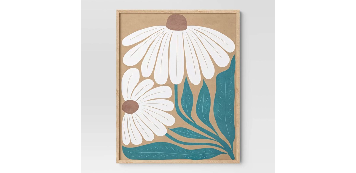 Daisy Flowers Framed Dorm Wall Art - Room Essentials