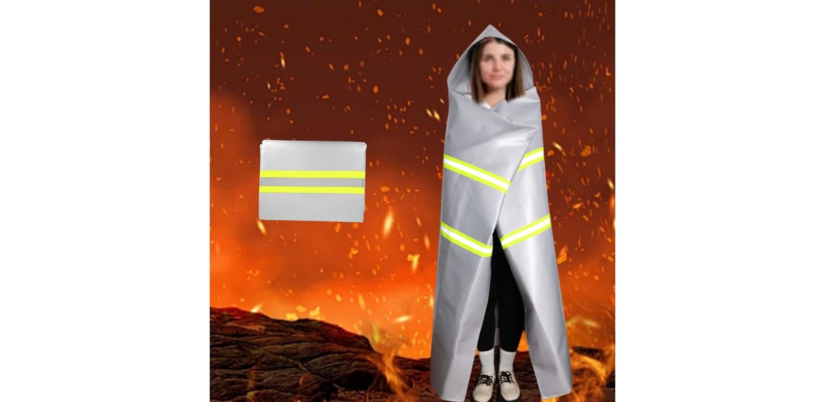 Emergency Fireproof Cloak with Hood