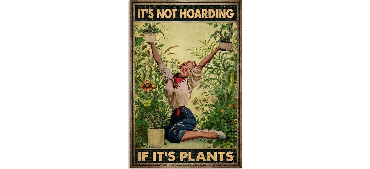 KoneFeco “It’s Not Hoarding” Vintage Plants Lady Poster