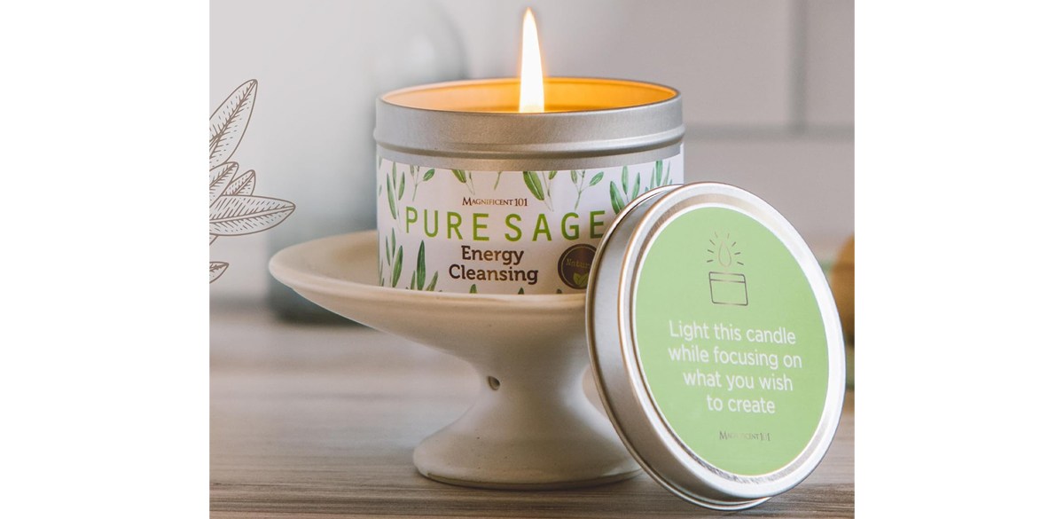 Magnificent 101 Pure Sage Energy Cleansing Candle