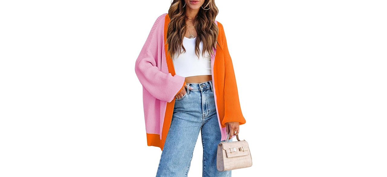 Carolina Long Cardigan in Pink: Regular – Ang Hill